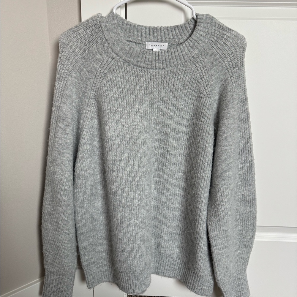Topshop Light Gray Women's Crew Neck Sweater